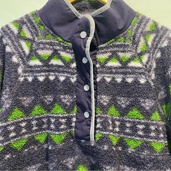 HYBA Sherpa Fleece cabincore Quarter Pullover with Raglan Sleeves sz Large - Picture 8 of 16
